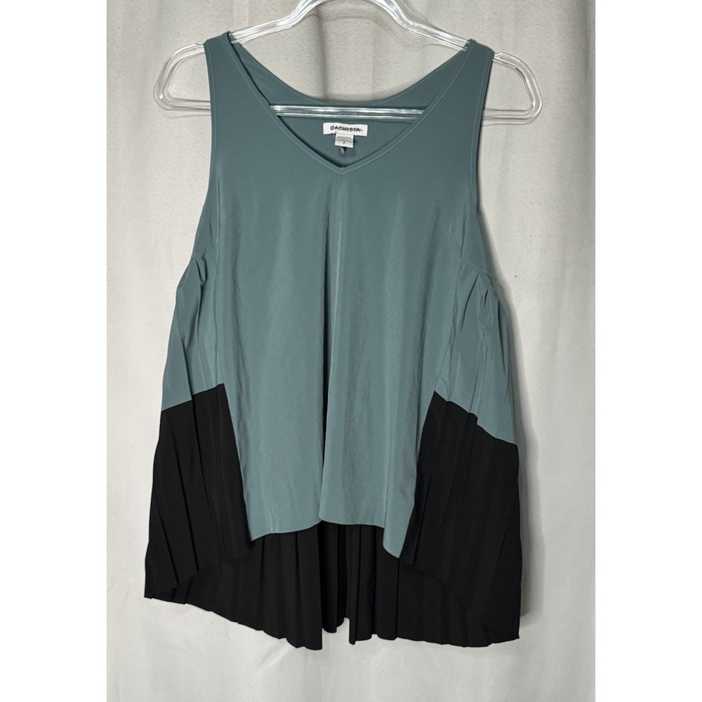 Athleta Womens Top Colorblock Swing Forward Light Pleated Swing Tank Size S